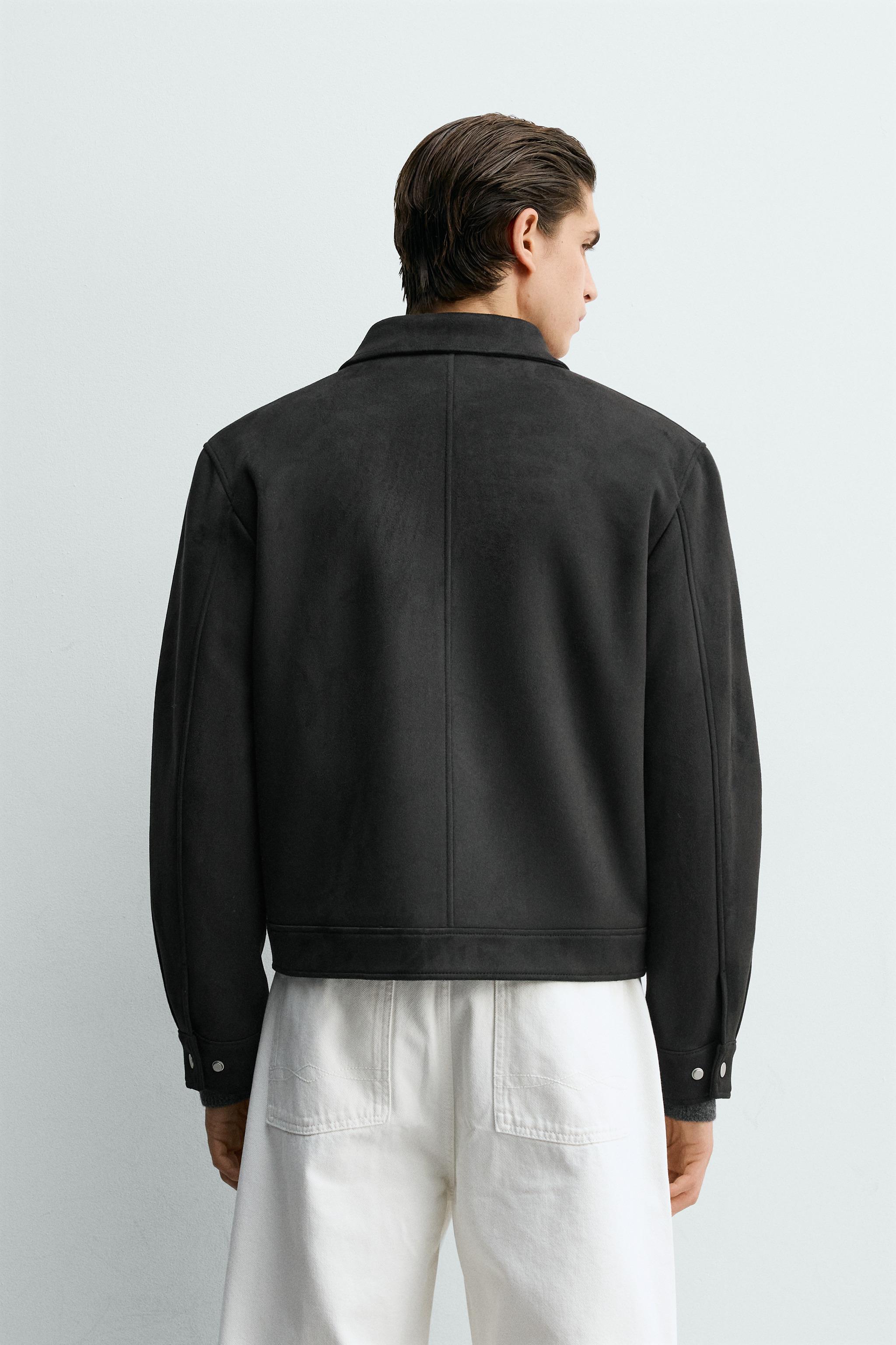 CROPPED FAUX SUEDE JACKET